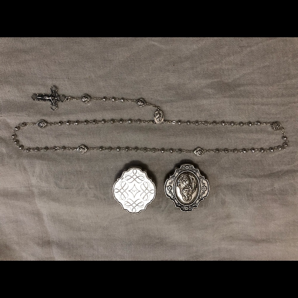 Silver rosary from the Vatican